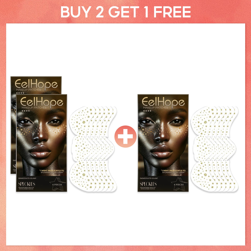 Facial Spot Glitter Sticker Fake Freckle Metallic Golden Irregular Waterproof Temporary Tattoo Star Sticker For DIY Makeup Party Oasis Select Three boxes