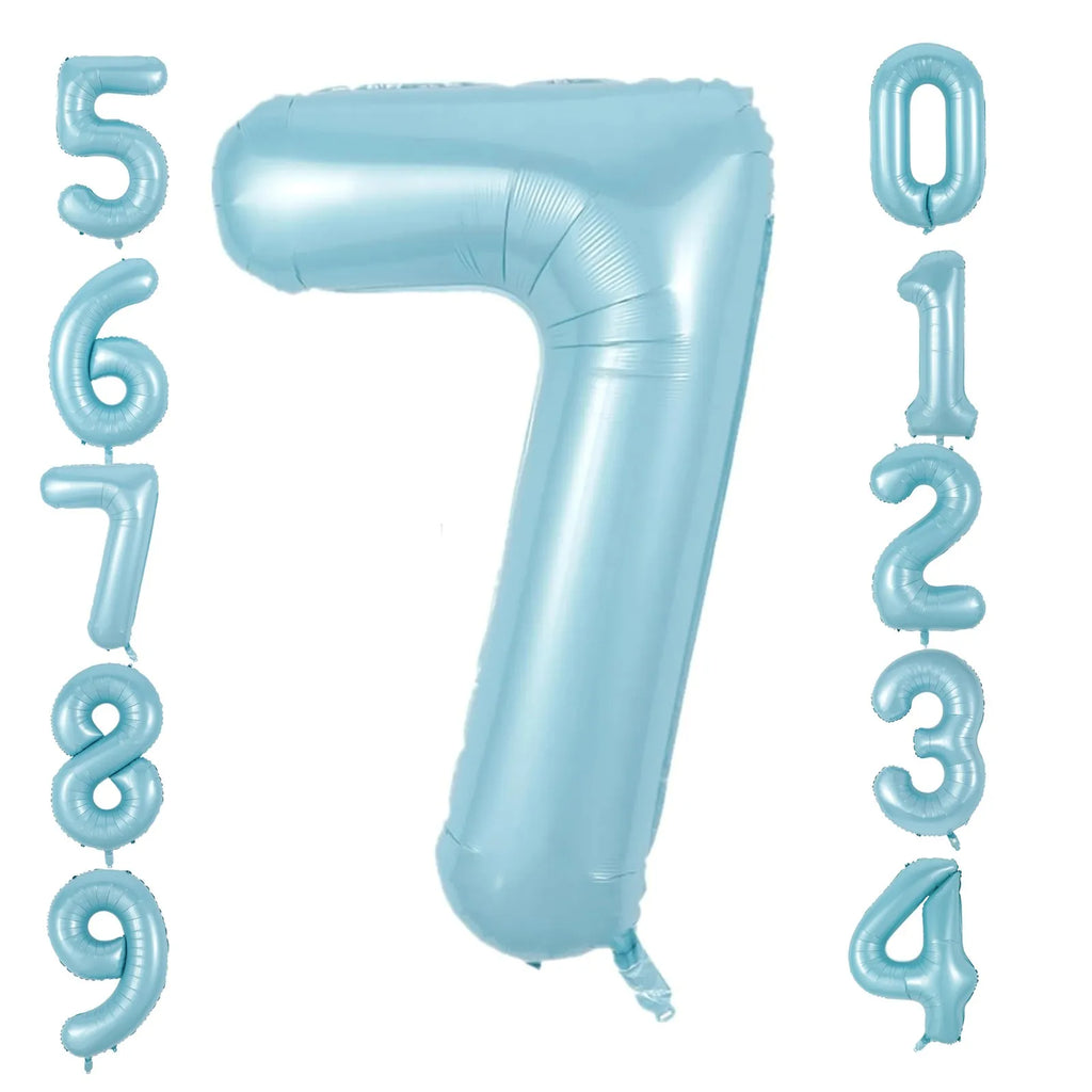 40inch Large Pearl Blue Number Balloons Jungle Safari Birthday Balloon Party Foil Balloon 0 1 2 3 4 5 6 7 8 9 globos Balls Oasis Select