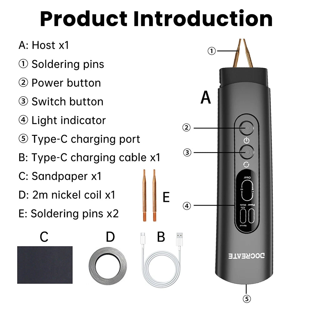 DIY Portable Handheld Battery Spot Welder for 18650 Lithium Battery, Nickel Strip and Nickel Belt Welding Oasis Select