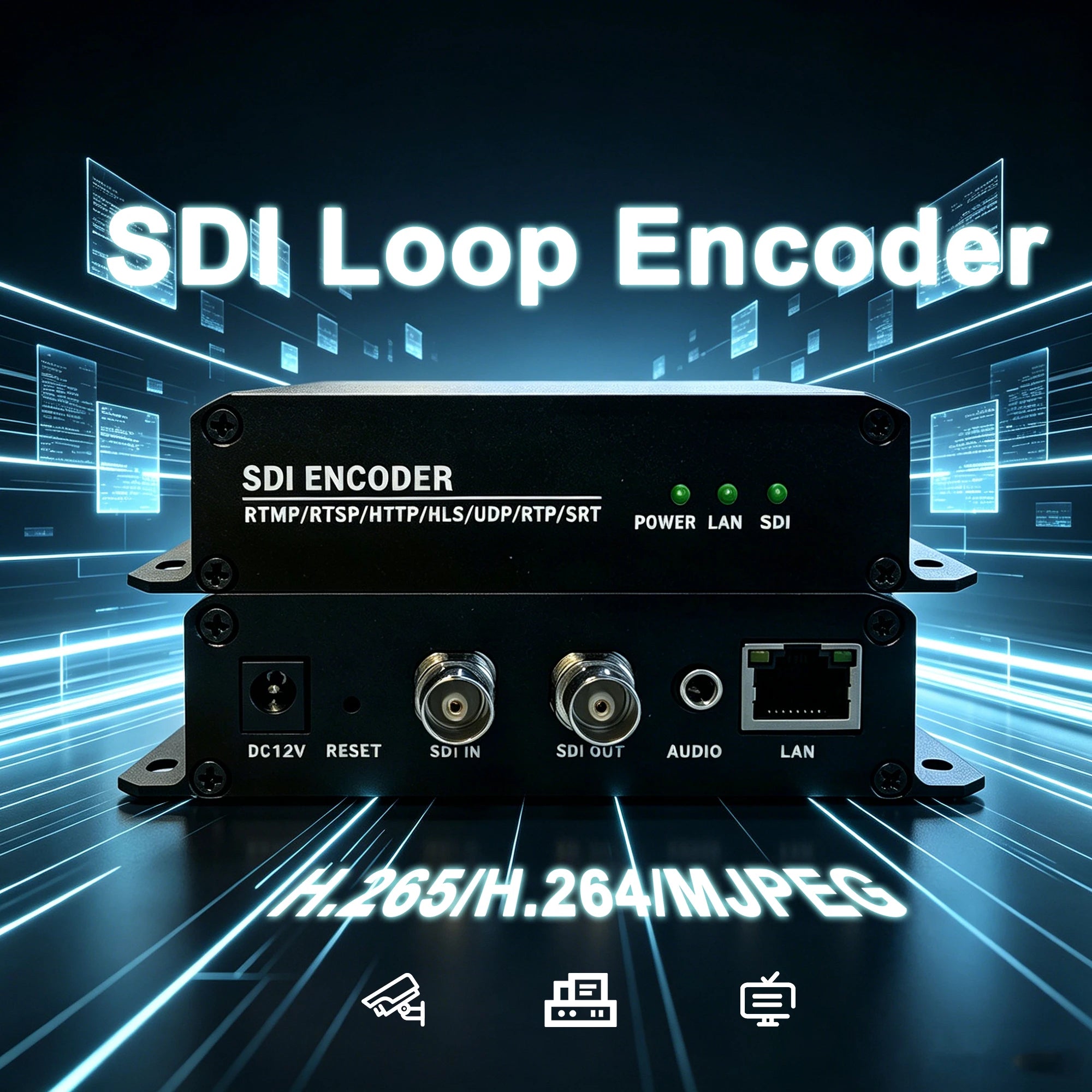 SDI real-time encoder with loop-out H.265 3G HD SD-SDI capture card Portable digital HD SDI camera-to-IP converter IPTV Oasis Select