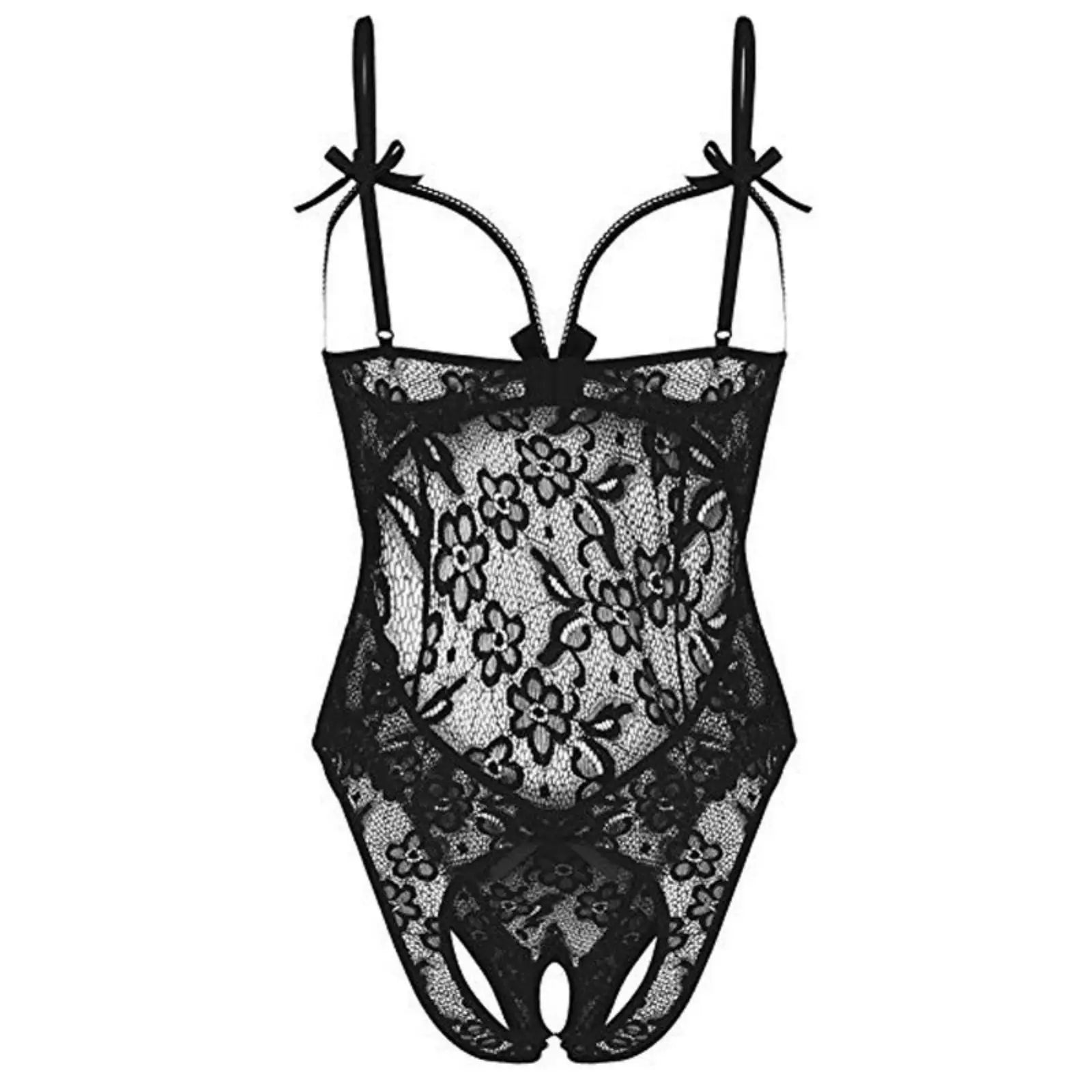 Women's Sexy Lace Babydoll Lingerie Set – Plus Size Sleepwear Lace Babydoll Lingerie Oasis Select Black S