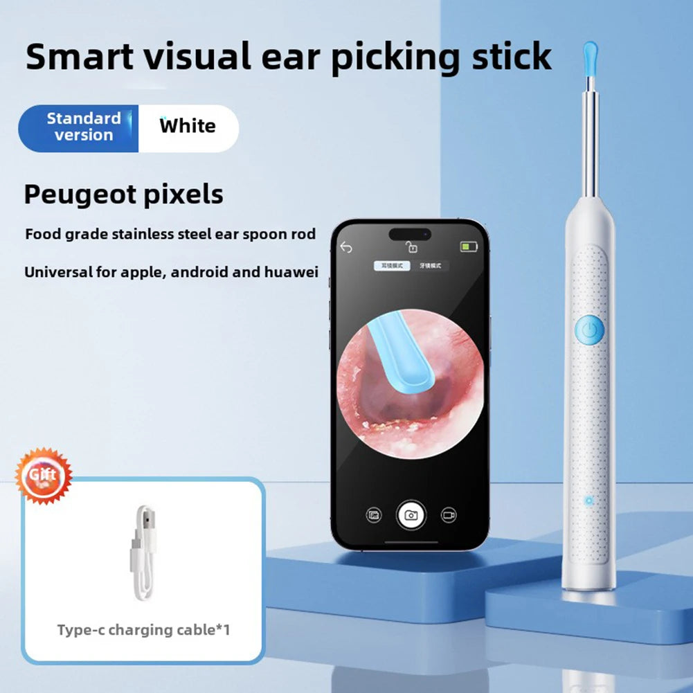 Visual Ear Wax Cleaner with HD Camera – Safe Endoscope Tool Ear Wax Removal Tool Oasis Select White A United States