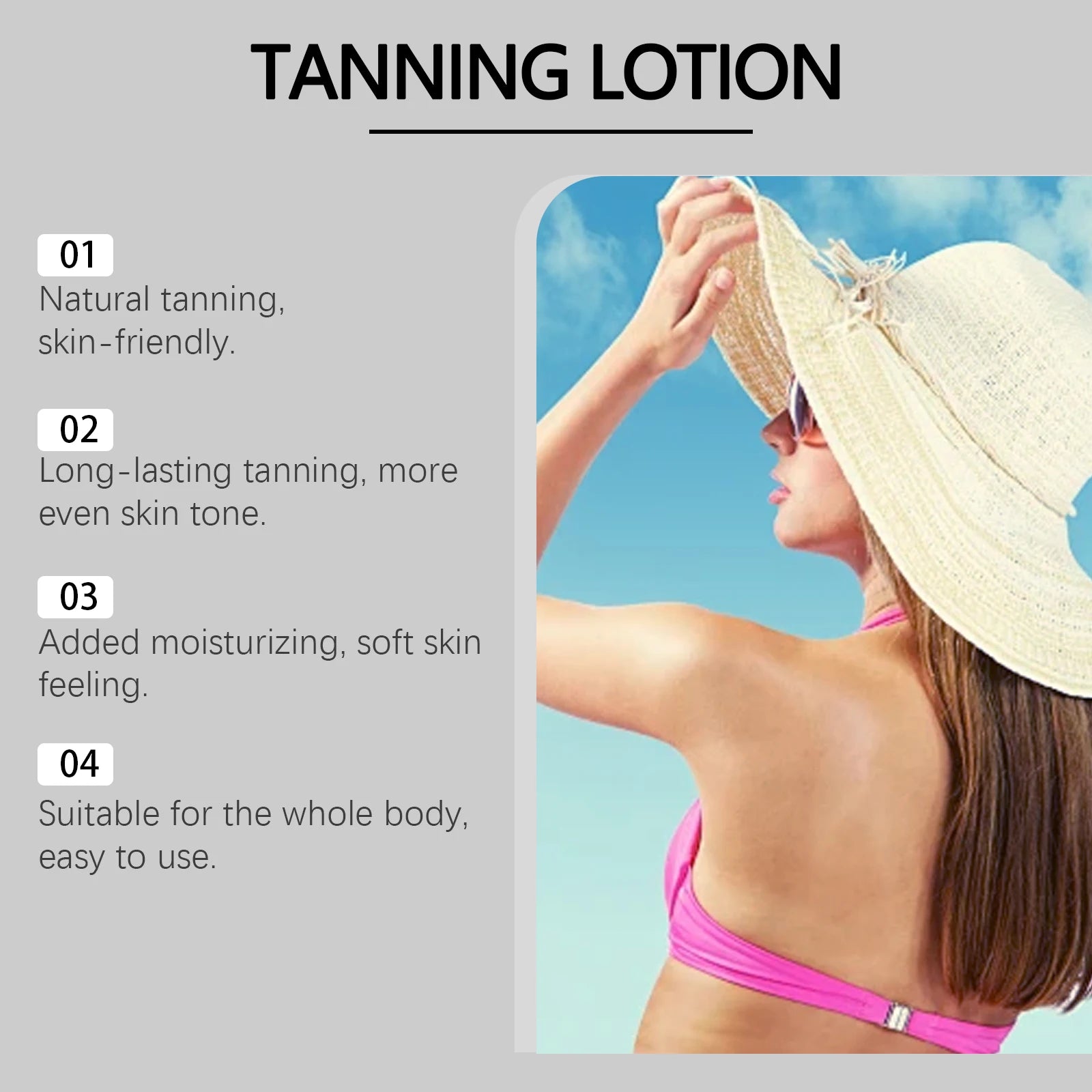 Coconut Tanning Lotion for Natural Bronzed Glow Lightweight Summer Outdoor Darkening Lotion for Even Tan Moisturizing Oasis Select