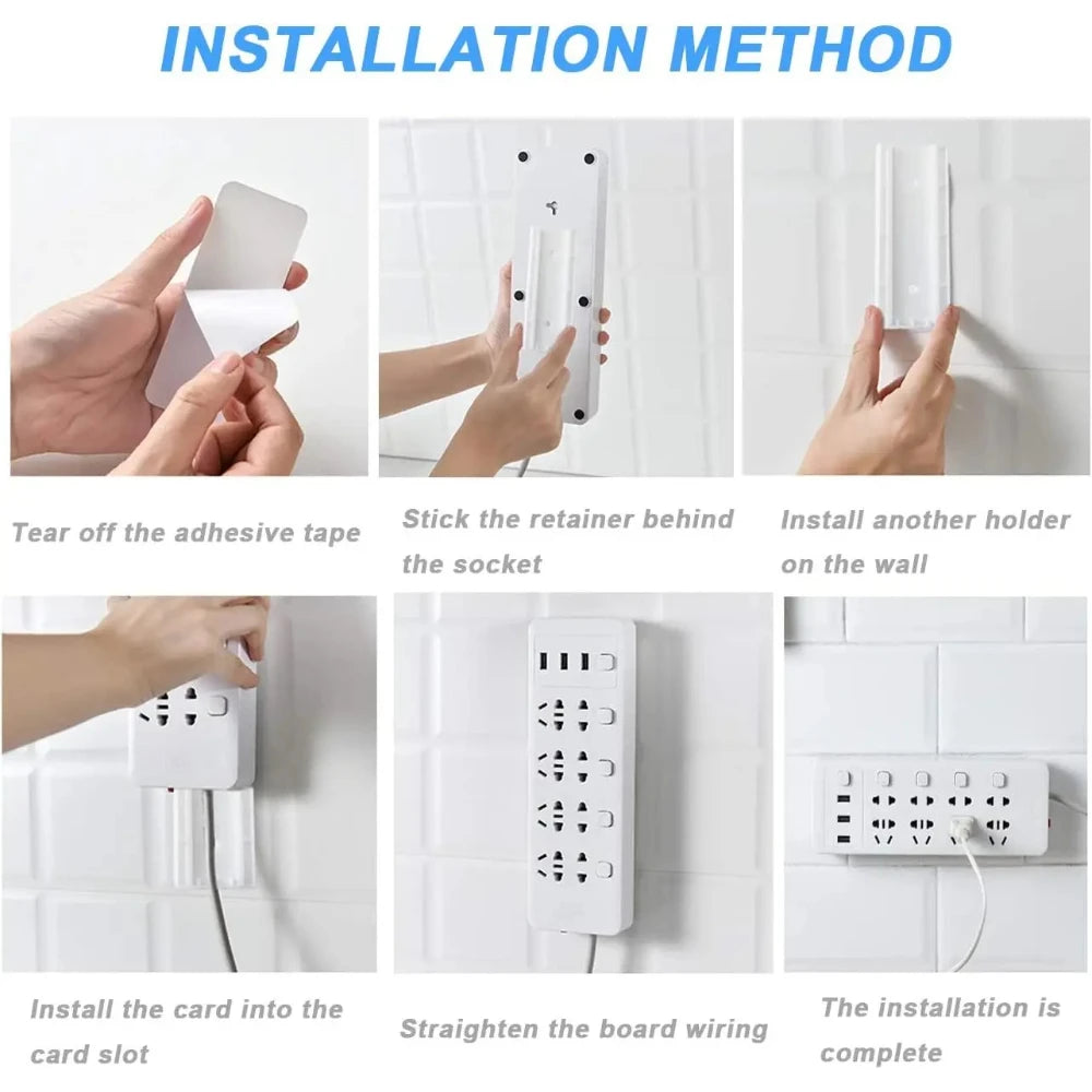2/4 PCS Power Strip Holder No Drill – Under Desk Mount for Surge Protectors, Wall Cable Organizer for Home Office Kitchen Gaming Oasis Select