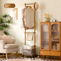 Household light luxury high-end hanger in the bedroom, movable hanger for hanging clothes, movable drying rack Oasis Select brown