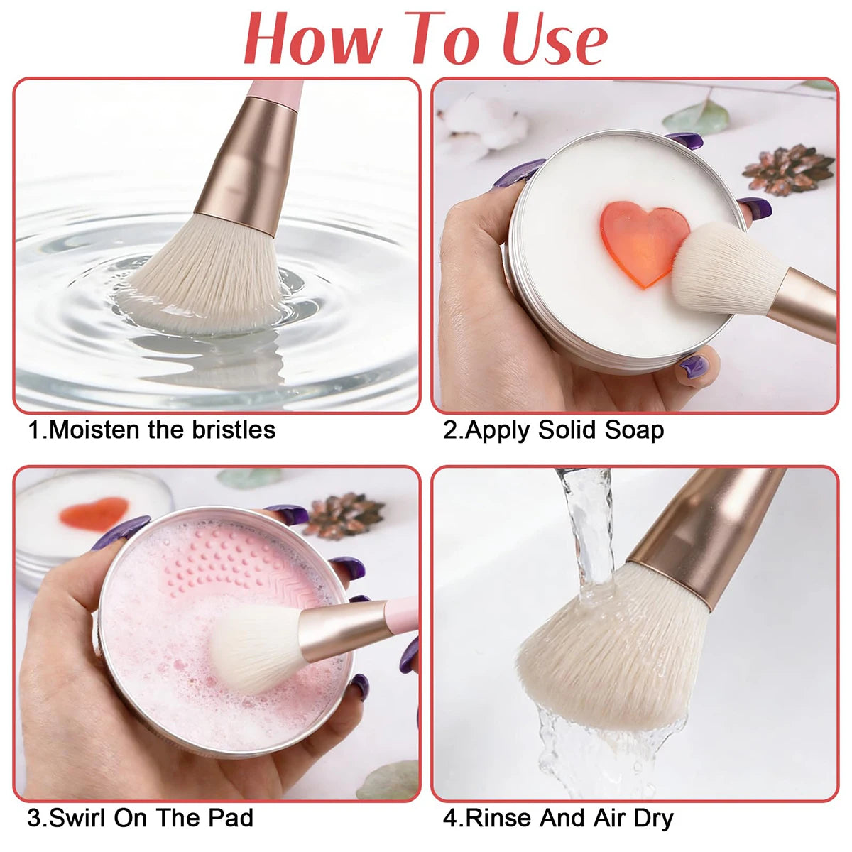 Makeup Brush Cleaner Soap with Silicone Mat for Synthetic & Natural Makeup Brushes & Sponges Deeply Cleans Waterproof Makeup Oasis Select