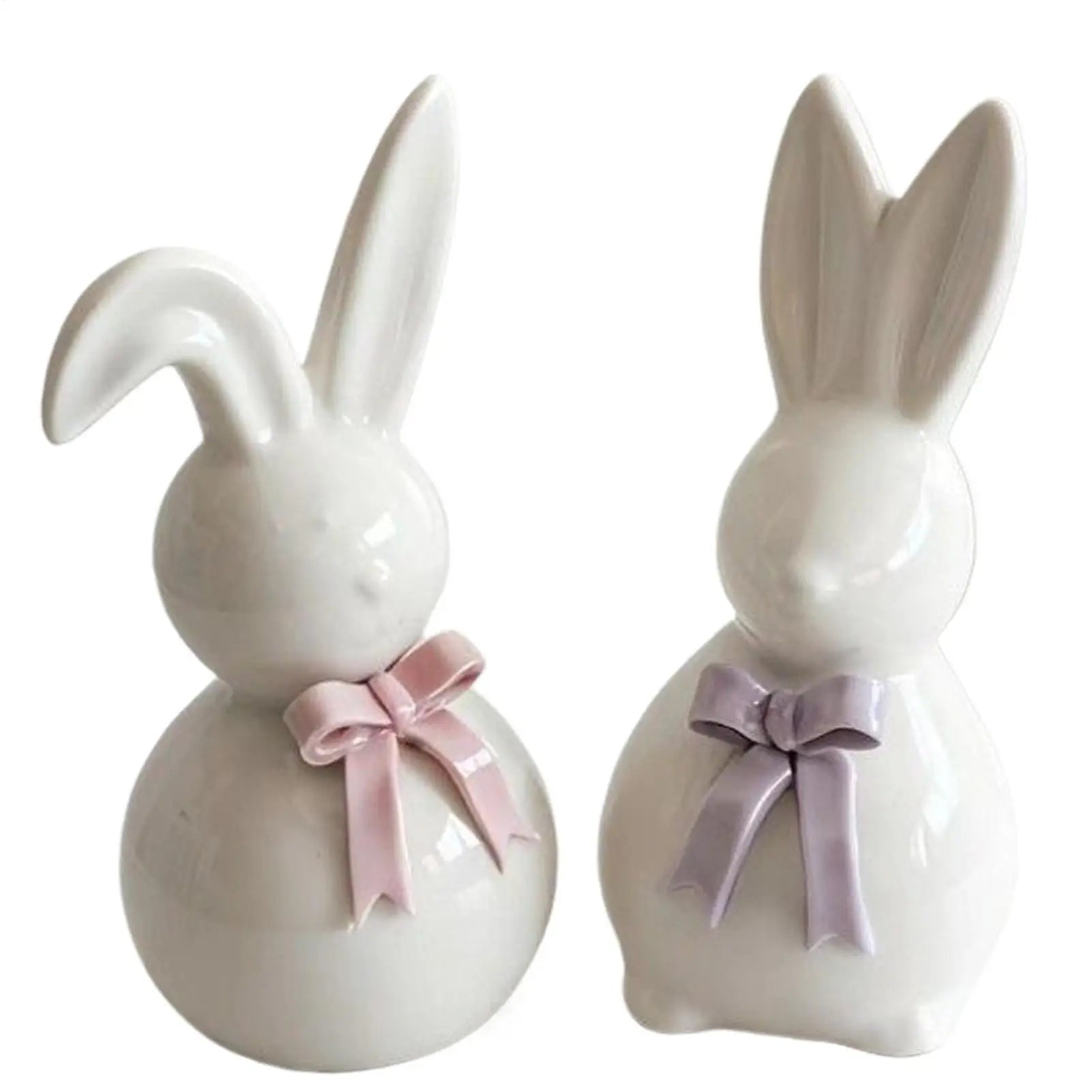 Easter Bunny Ornament Cute Ceramic Desktop Decoration Art Craft Home Decor Present Easter Rabbit Sculpture Easter Home Decor Oasis Select