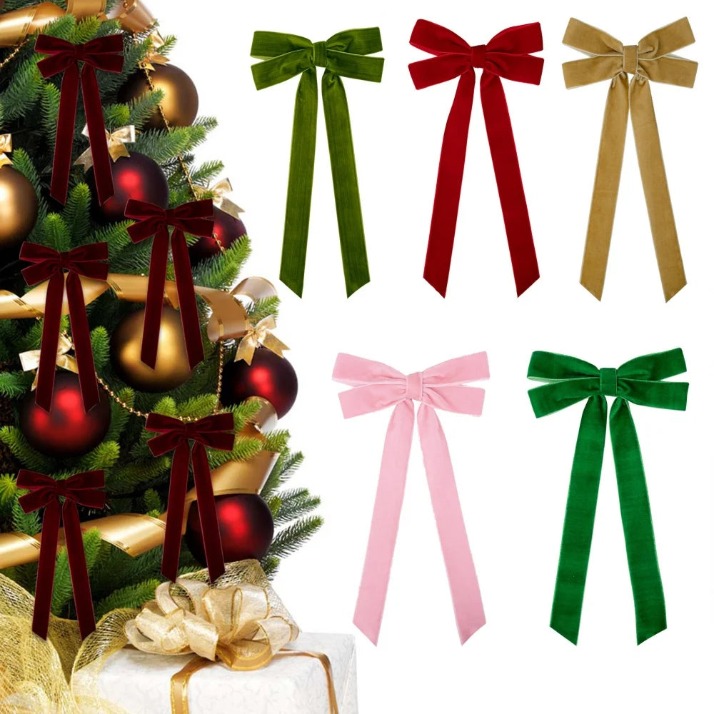 45cm Velvet Christmas Ribbon Bow | Wreath & Gift Decoration