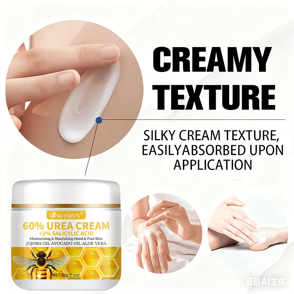 60% Urea & 2% Salicylic Acid Foot Cream for Cracked Heels - Exfoliating, Moisturizing, Hard Skin, Callus & Dead Skin Remover. Oasis Select