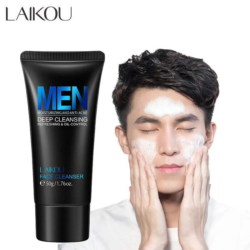 LAIKOU Men's Face Wash – Oil Control & Blackhead Scrub 50g Men's Facial Cleanser Oasis Select