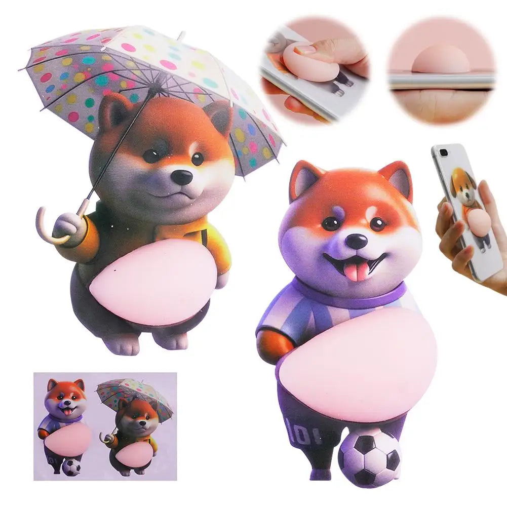 Shiba Inu 3D Silicone Belly Stickers – Stress Relief Dog Toy Novelty Stress Relief Toy Oasis Select C