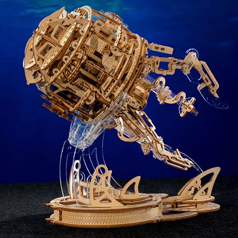 Aurora Jellyfish Music Box DIY Handmade Music Box Building Blocks Birthday Gift for Girlfriend Desktop Ornament Oasis Select