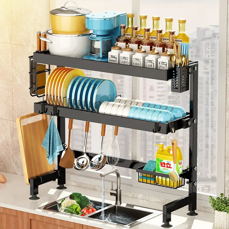 Kitchen Sink Shelf Multifunctional Dish Rack Drain Rack Countertop Dish Rack Storage Rack Sink Storage Oasis Select