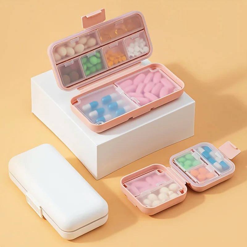 Mini Portable Pills Organizer Case, 3 Grids PillBox, Tablet Storage Container, Weekly Medicine Pill's Box, Drug Dispense Oasis Select