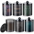 Qtip Holder-10 oz, Qtip Holder Dispenser for Bathroom Canister Storage Organization, Vanity Makeup Organizer, for Cotton Ball Oasis Select 6pcs