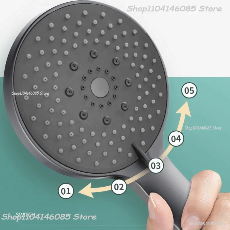 Shower Head Black Adjustable 5-Mode High Pressure Shower Head Bathroom Shower Kit with Large Water Outlet for Household Use Oasis Select