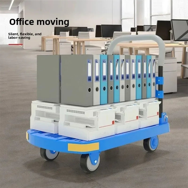 Multi-functional Flat truck four-wheel silent wheel thickened trolley hollow trolley, super lightweight Oasis Select