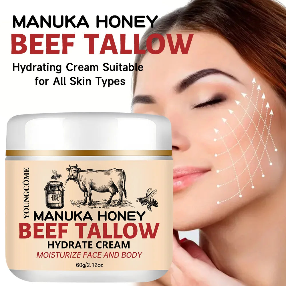 YOUNGCOME Beef Tallow Honey Balm – Face & Body Moisturizer Face & Body Balm Oasis Select