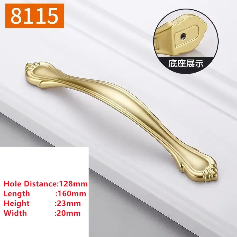 Pearl Gold Aluminum Cabinet Drawer Handle & Furniture Knob