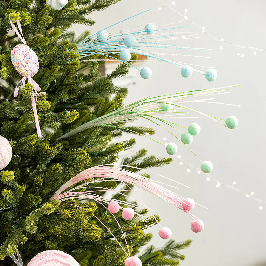 Pink Glitter Berry Stem Picks – Christmas Tree & DIY Craft Decor