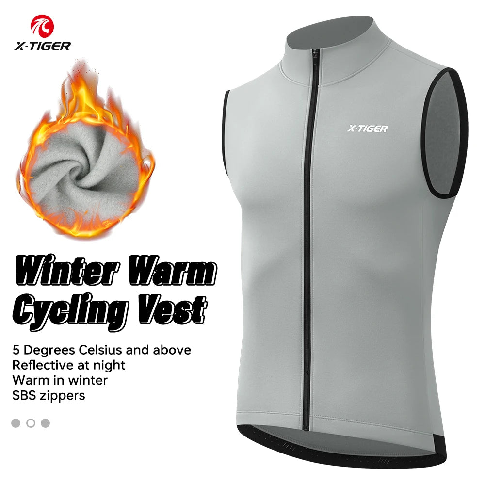X-TIGER Winter Warm Cycling Vest Fleece Windproof Bike jacket Sleeveless Coat Bicycle Thermal Vest Unisex Cycling Jerseys Oasis Select XM-ZWGY-00203 M