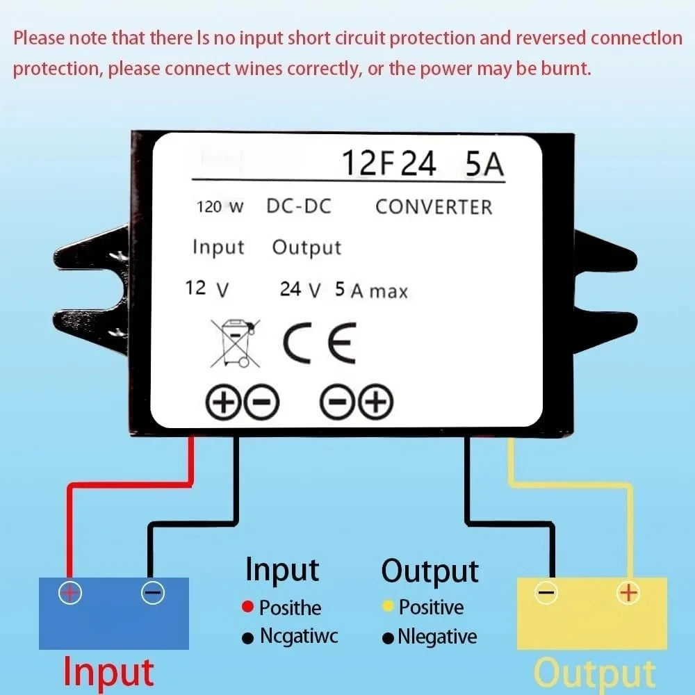 DC/DC 12V To 24V Converter 5A Step Up Converter Voltage Waterproof Power Supply Module Boost Transformer For Car Truck Vehicle Oasis Select