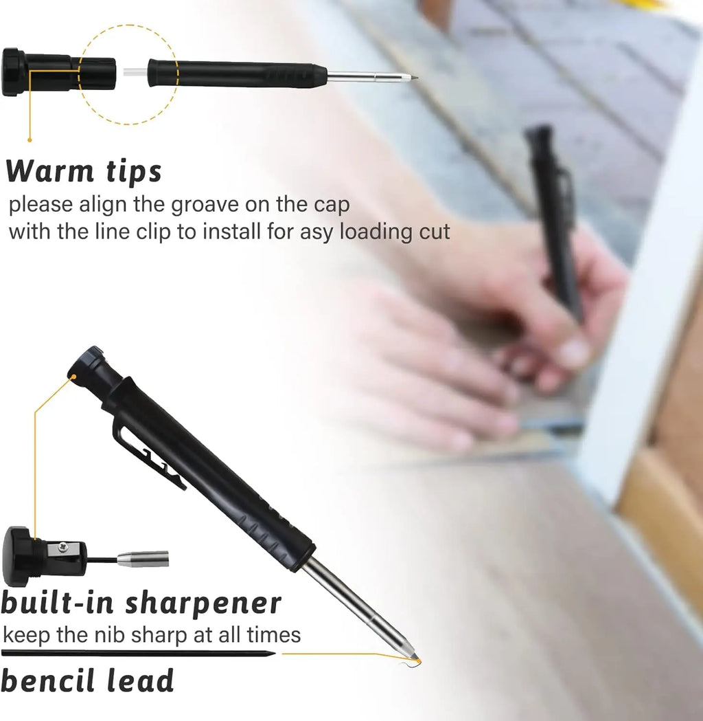 Woodworking Scribing Tool Grease Marker 6 Pencils Adjustable Tile Layout Gauge Precision Line Marking DIY Carpenter Kit Oasis Select
