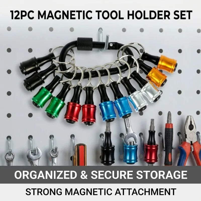Multifunctional 1/4 Hex Shank Bit Extension Rod Keychain Carabiner Set Portable Drill Bit Storage Connecting Rod Hardware Tool Oasis Select