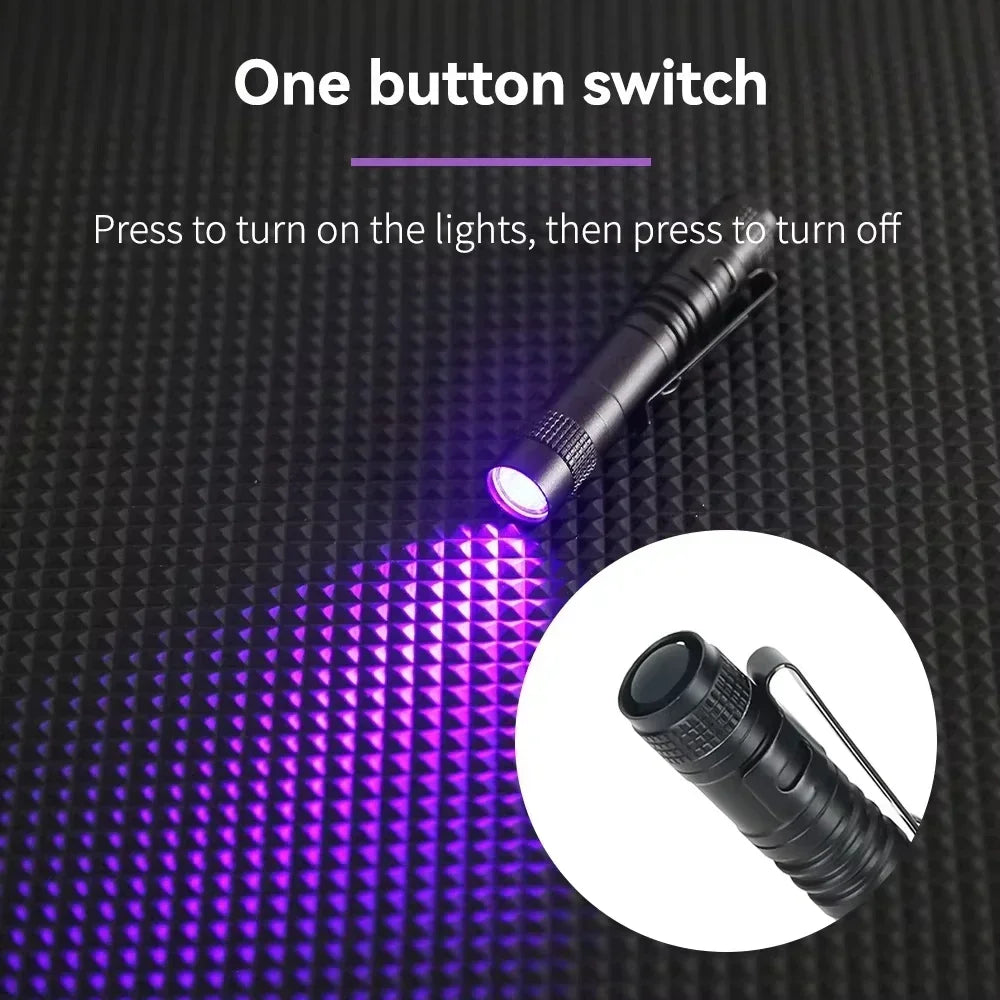 395nm UV Flashlight Ultraviolet/white Light Use 3A Batteries for Pet Dog Cat Urine Detect Scorpion Finder Portable Lamp Pen Clip Oasis Select