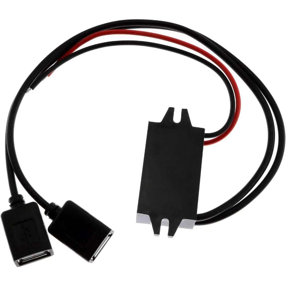 Waterproof DC Converter Module 12V To 5V 3A Regulator Step Down Car Power Converter With Double USB Cable Buck Voltage Reducer Oasis Select