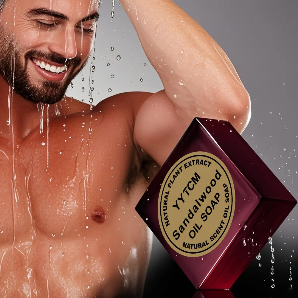 Sandalwood Soap, Men's Fragrance Soap, Long-Lasting Light Fragrance, Bath, Hand-Washing, Face-Washing Soap, Gentle Skin Care, Gift-Giving, Personal Use 65G/Piece Oasis Select