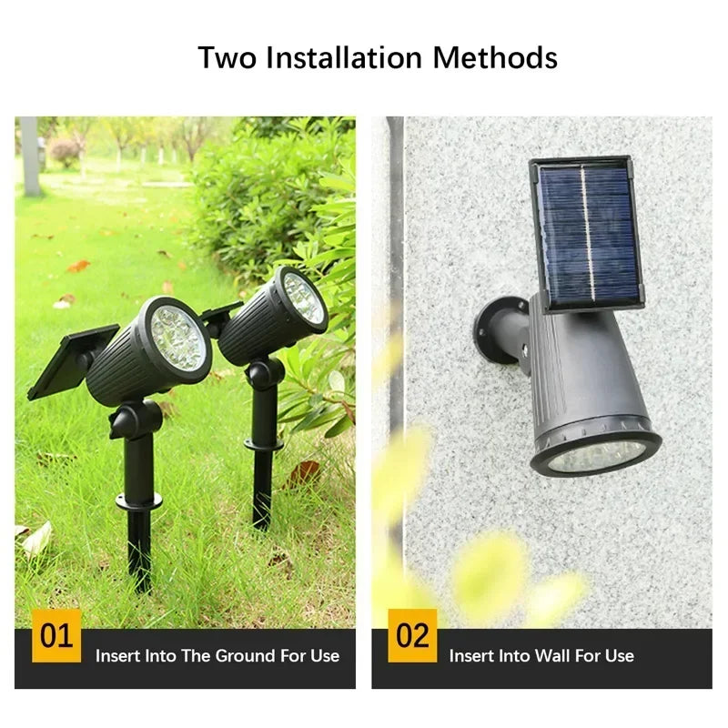 KDULIT 1-2PCS 9LED Solar Powered Lawn Lamp Adjustable Outdoor IP65 Waterproof Garden Courtyard Decoration Street Lamp Spotlight Oasis Select