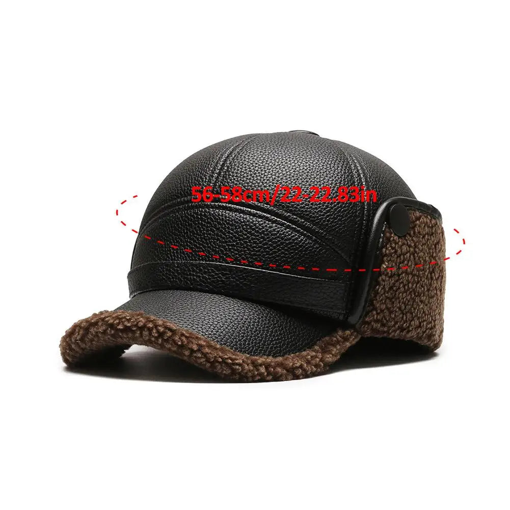 2025NEW Winter Warm Ear Protect Cap High Quality Men Outdoor Warm Faux Fur Bomber Hat Ear Warm Man Gift for Dad Grandpa Oasis Select