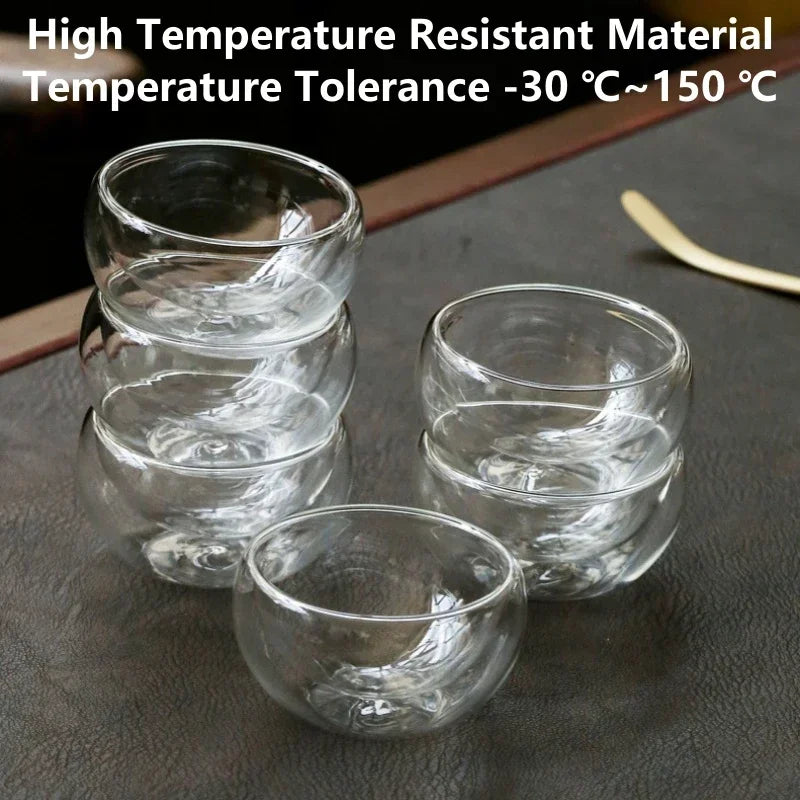 50ml 4/6pcs Glass Teacup Tea Infuser Teaware Heat Resistant High Temperature Explosion Proof Coffee Water Mug Drinkware Tea Set Oasis Select