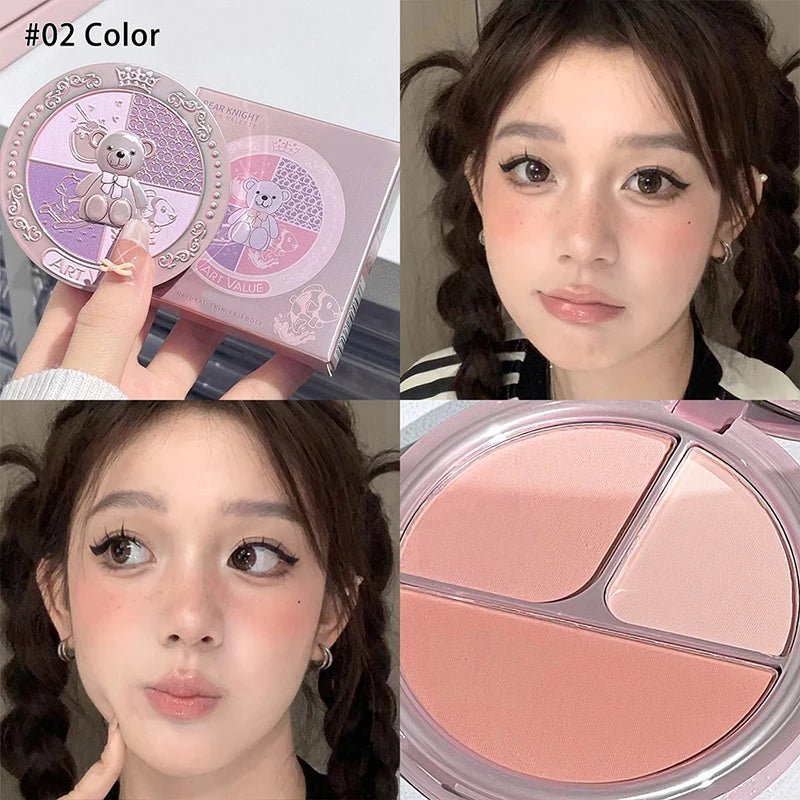 ARTVALUE Matte Blush Palette – 3-Color Cheek Tint & Contour