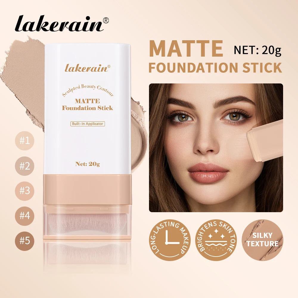 Matte Foundation Stick Waterproof Coverage Travel Flawless Eraser Foundation Stick Lightweight Enhance Skin Radiance Face Makeup Oasis Select