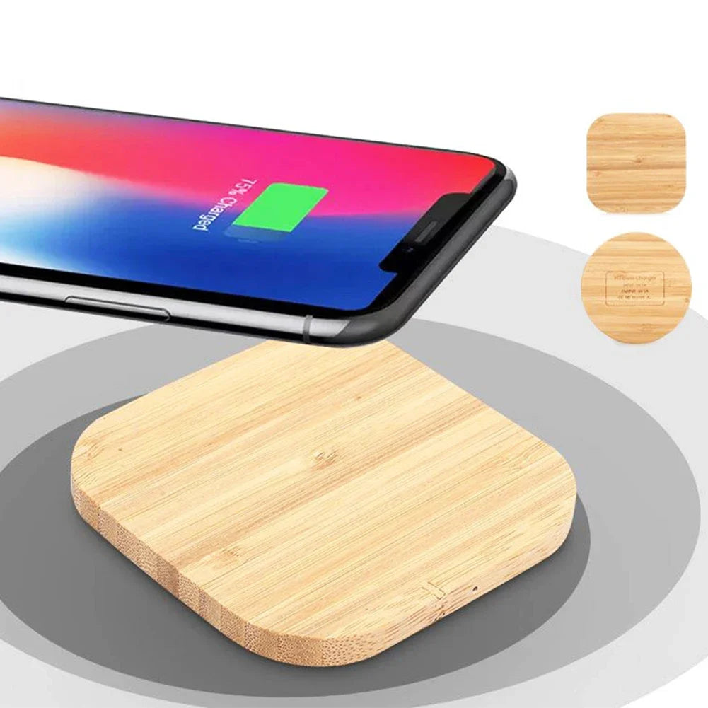 Bamboo 15W Qi Wireless Charger – USB-C Fast Charging Pad