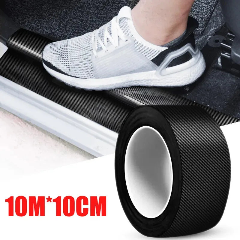 1/3Pcs Carbon Fiber Stickers Door Sill Anti-stepping Protector Trunk Bumper Side Mirror Anti Scratch Tape Auto Decals Oasis Select