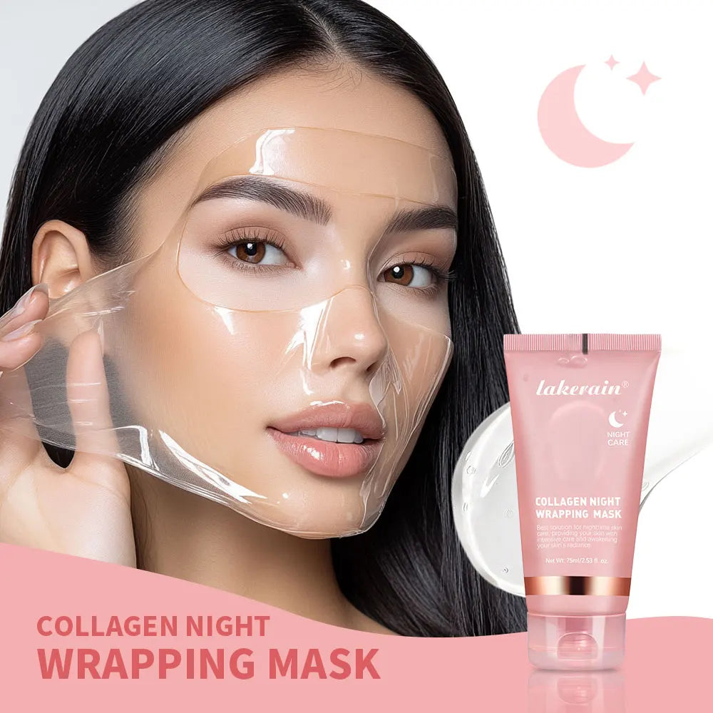 Collagen Peel Off Facial Mask Overnight Wrapping Pack Elasticity Hydration Care Reduces Sagging Dullness Hydrolyzed Collagen For Oasis Select