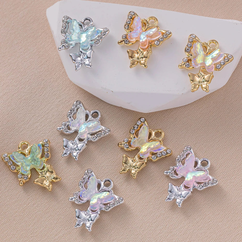 10pcs/Lot Animal Charms Butterfly Shape Pendant for DIY Earrings Bracelets Necklace Jewelry Making Accessories Findings Crafts Oasis Select