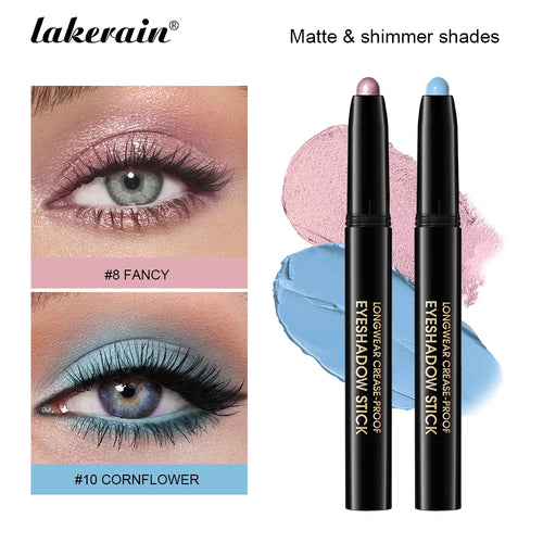 10 Colors Longwear Crease-proof Eyeshadow Pencil Stick Lasting Glitter Shimmer Matte Eye Shadow Highlighter Pen Eyes Makeup Too Oasis Select