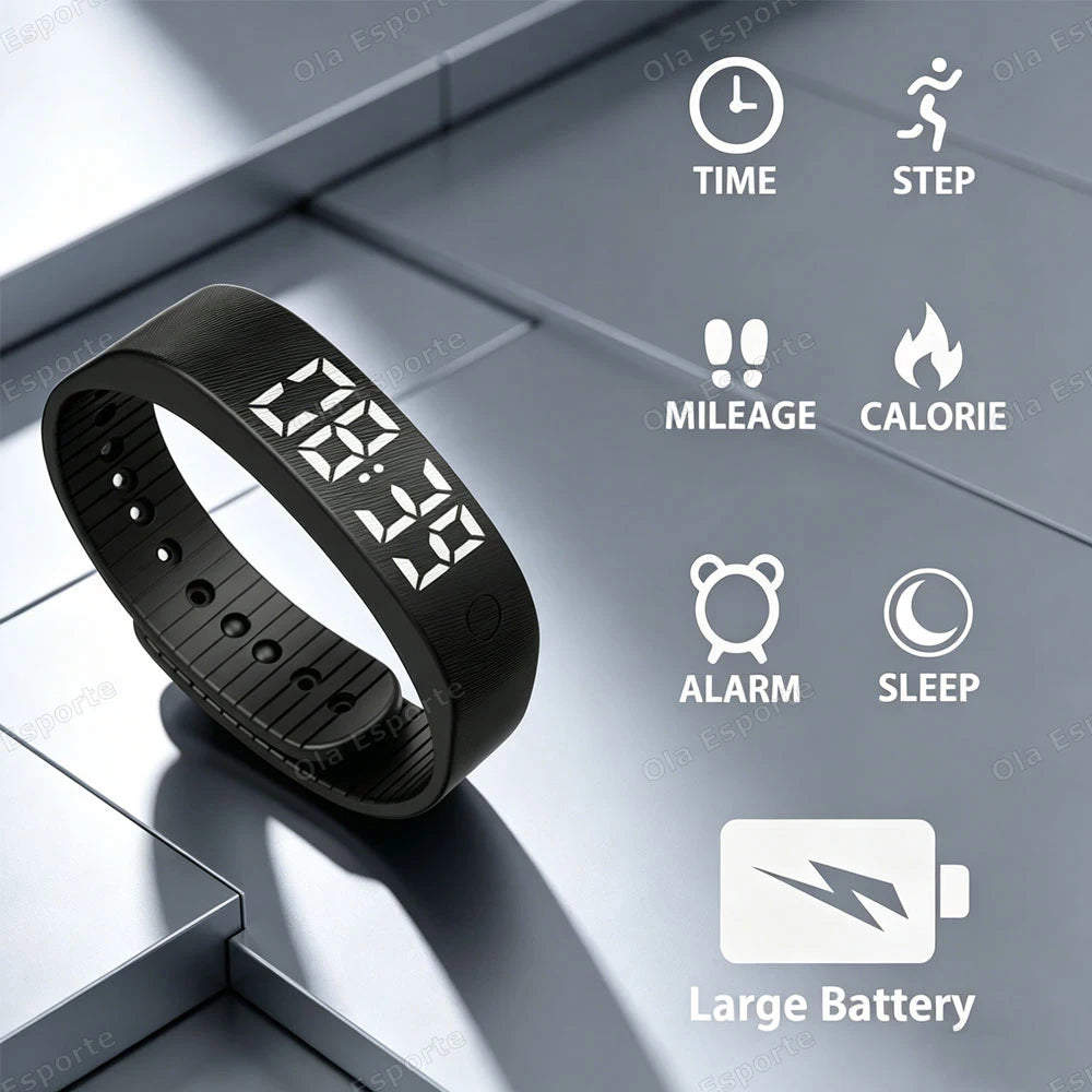 Ola Esporte LED Smart Band – Pedometer, Sleep Tracker & Alarm