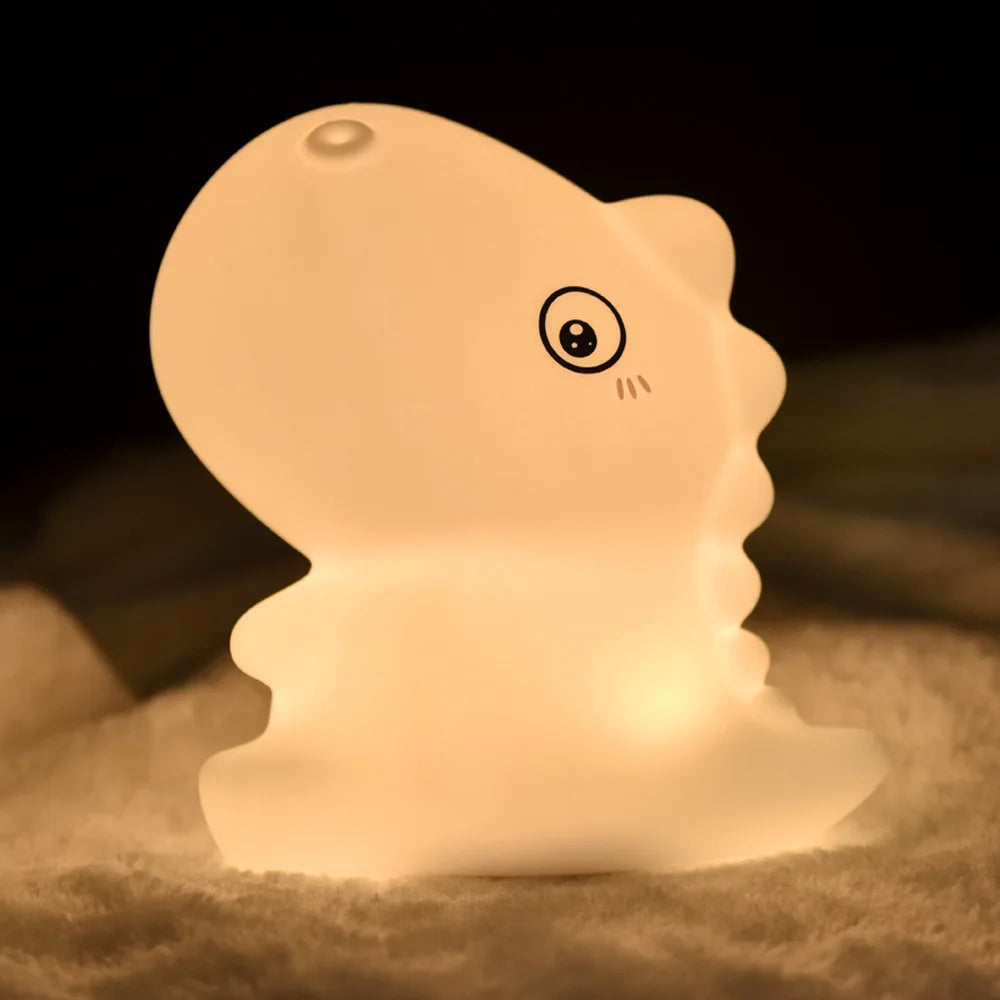 Dinosaur Silicone LED Night Light | USB Rechargeable Kids Lamp