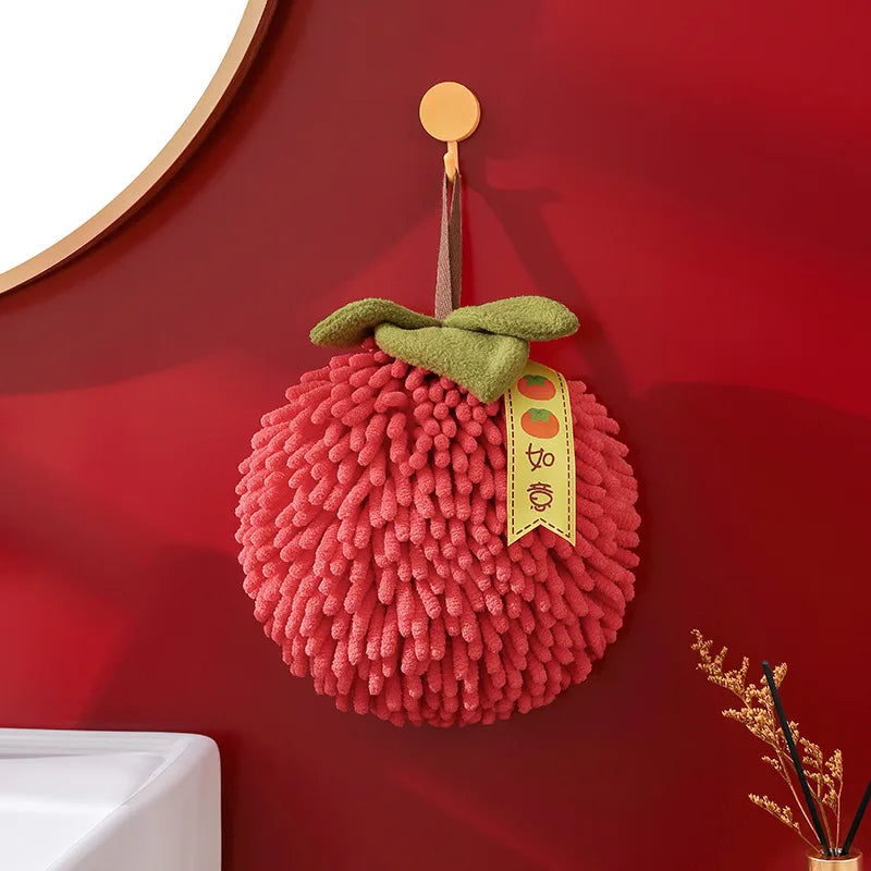 Thickened Fruit Hand Towels, Absorbent Handball Towels Kitchen and Bathroom Hand Towels Oasis Select Persimmon Ruyi