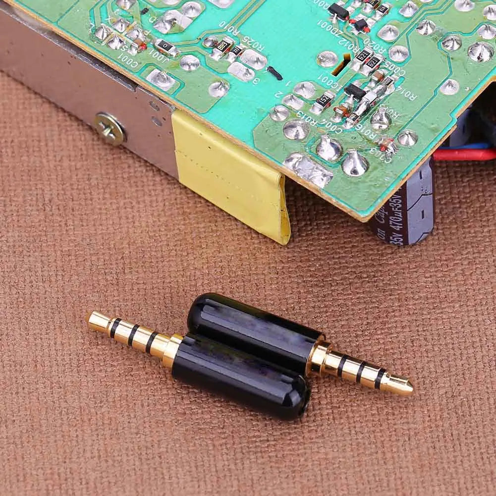 2pcs 3.5mm 1/8in TRRS 4-Pole Male Plug Adapter Headphone DIY Connectors Oasis Select