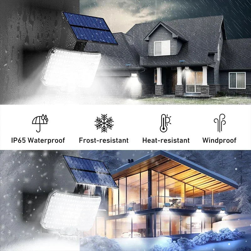 Solar Lights 234 LED Solar Security Lights Outdoor Garden Motion Sensor 3 Modes Waterproof Split Solar Flood Wall Lights Garage Oasis Select