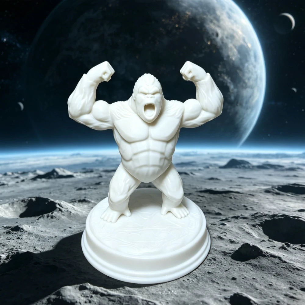 Roaring Muscular Gorilla Mini Figurines Cool Gorilla Statues for DIY Painting Desk Home Office Desktop Ornaments Decoration Gift Oasis Select