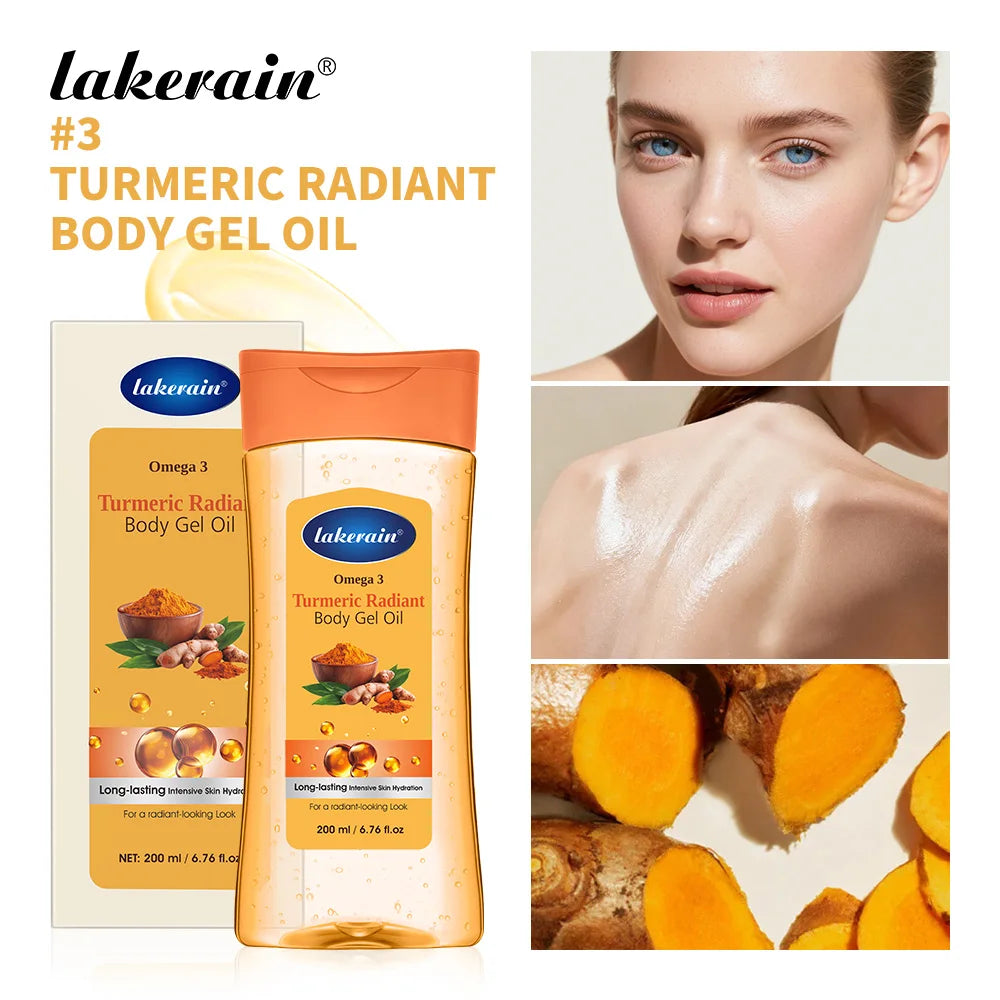 Turmeric Cocoa Glow Body Gel Oil Moisturizing & Smoothing Body Skin Vitamin C Vitamin B3 Body Oil for Dry Skin Care Treatment Oasis Select 02