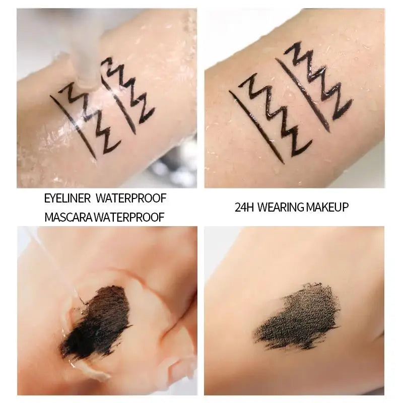 QIC 4D Waterproof Mascara & Liquid Eyeliner Set | Volumizing