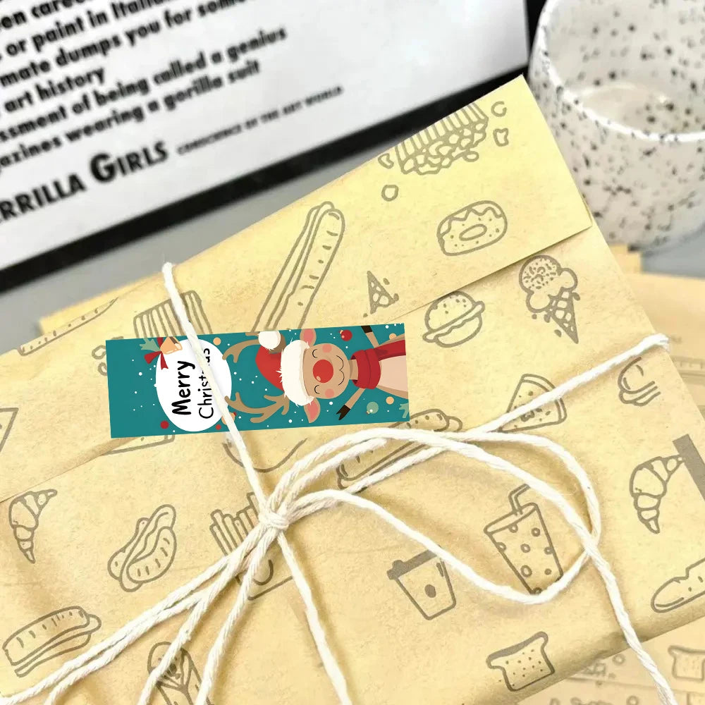 120pcs Christmas Stickers Roll - Cute Santa Polar Bear, Merry Christmas - for Gift Wrapping, Packaging - Paper-Based Oasis Select